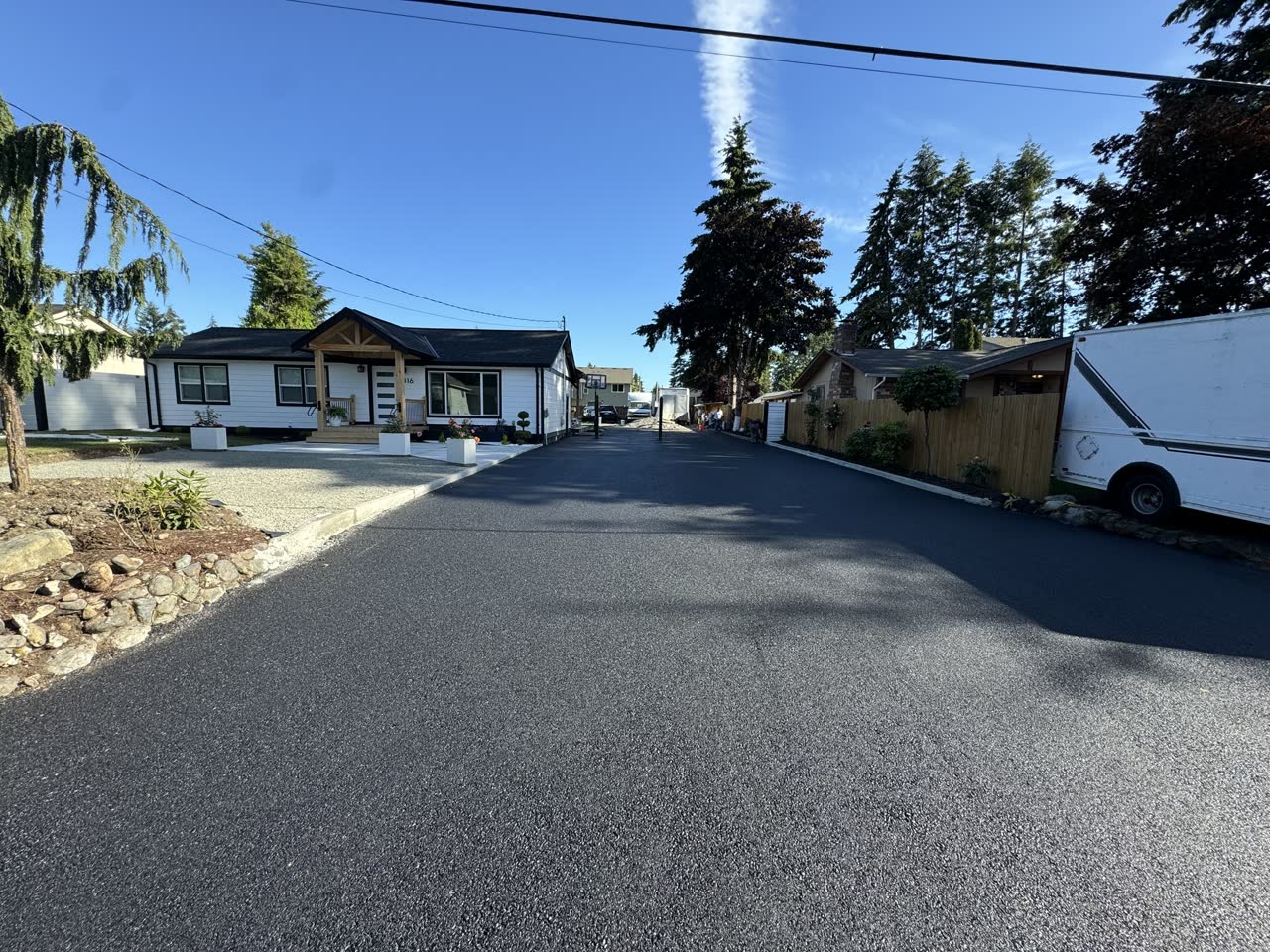 Asphalt road construction and overlay work